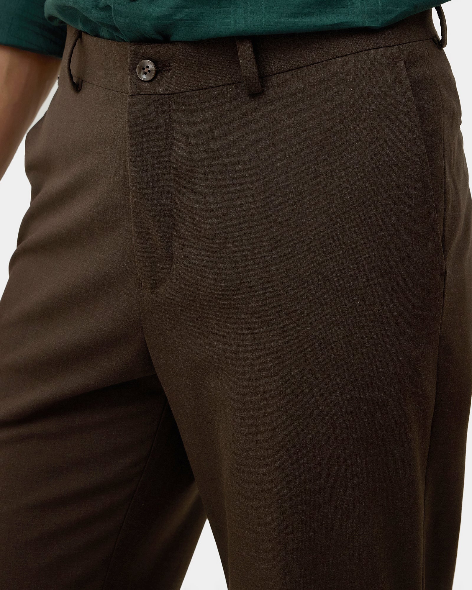 Brown Solid Trouser - Donny
