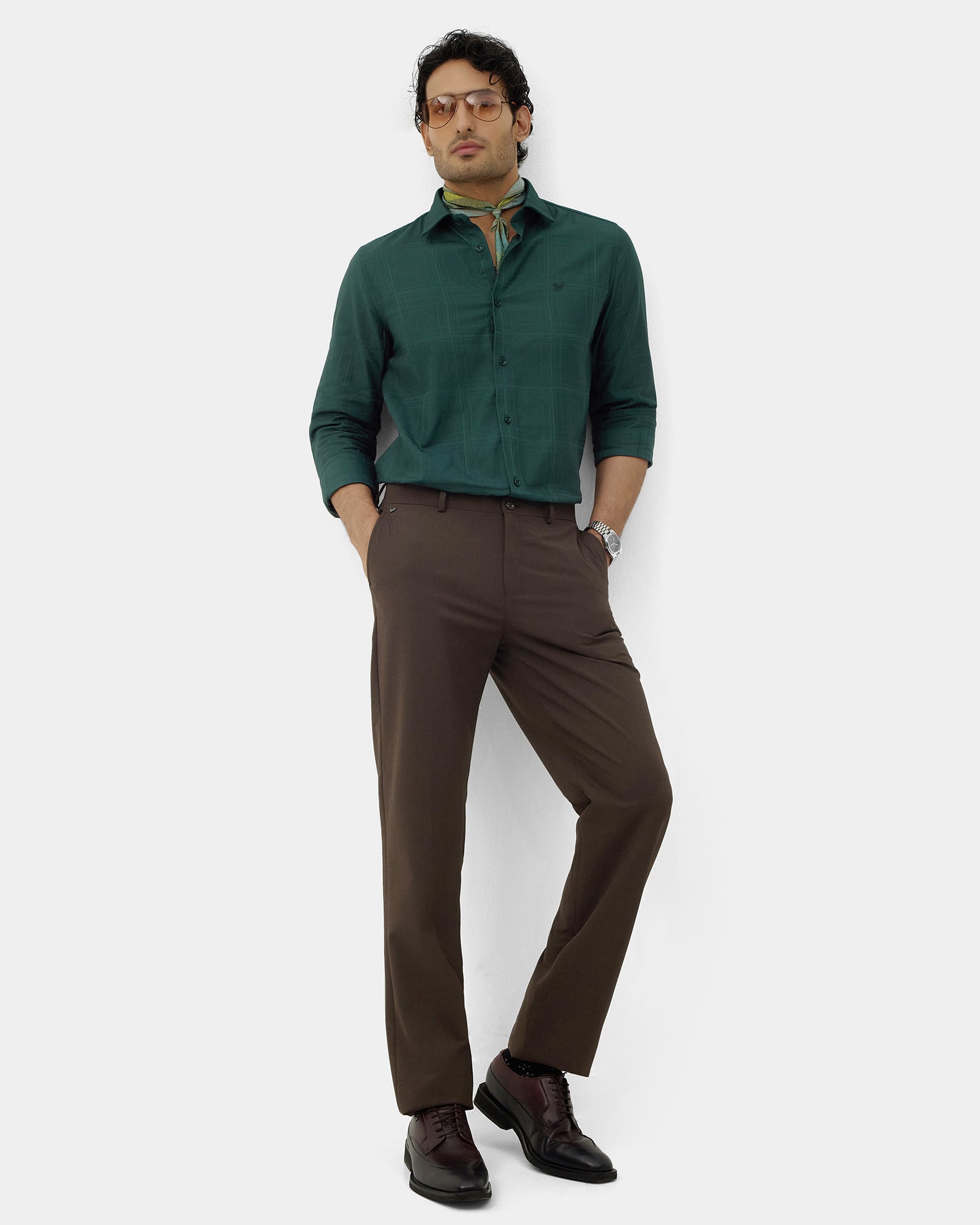 Brown Solid Trouser - Donny