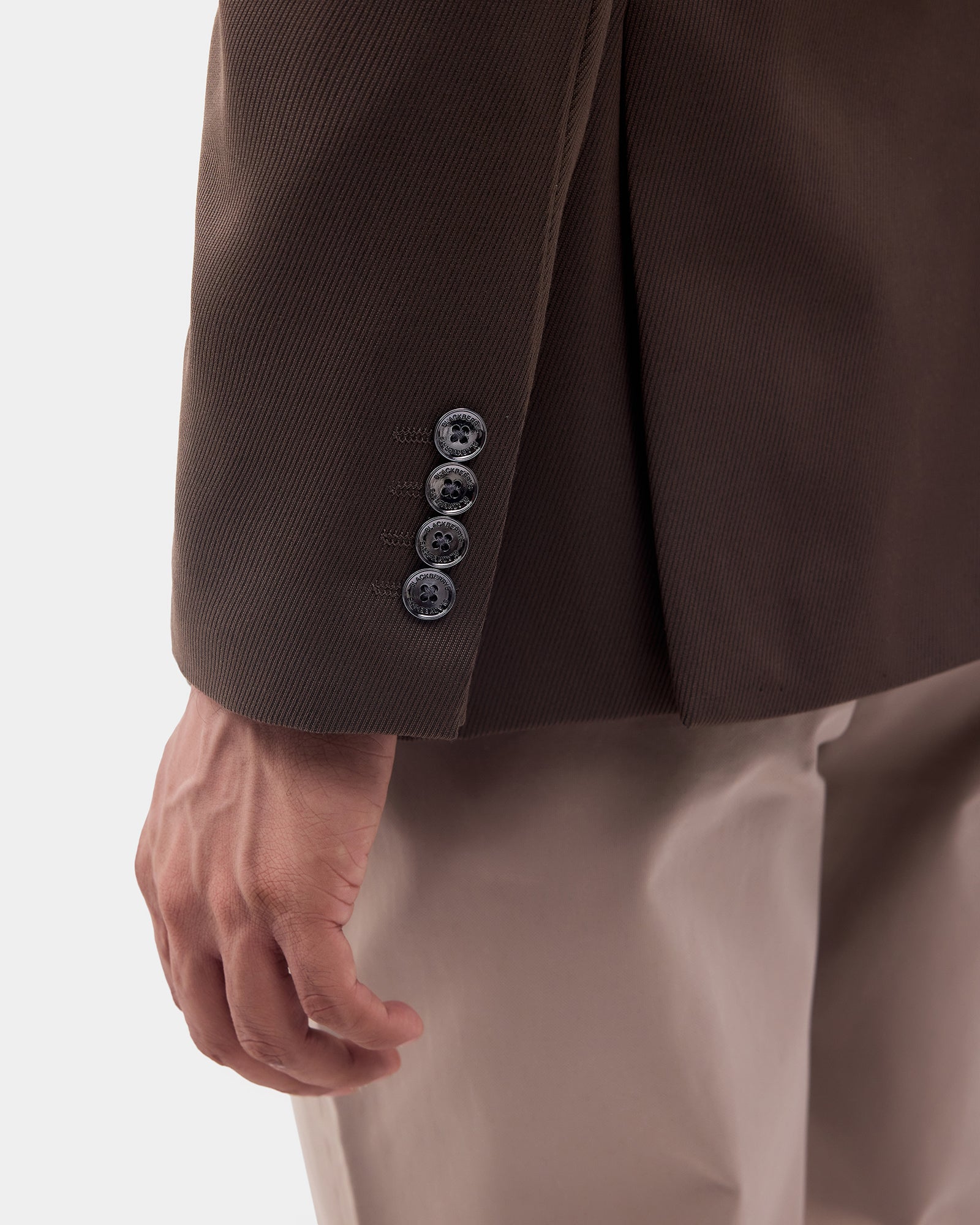Brown Solid Blazer - Ferado
