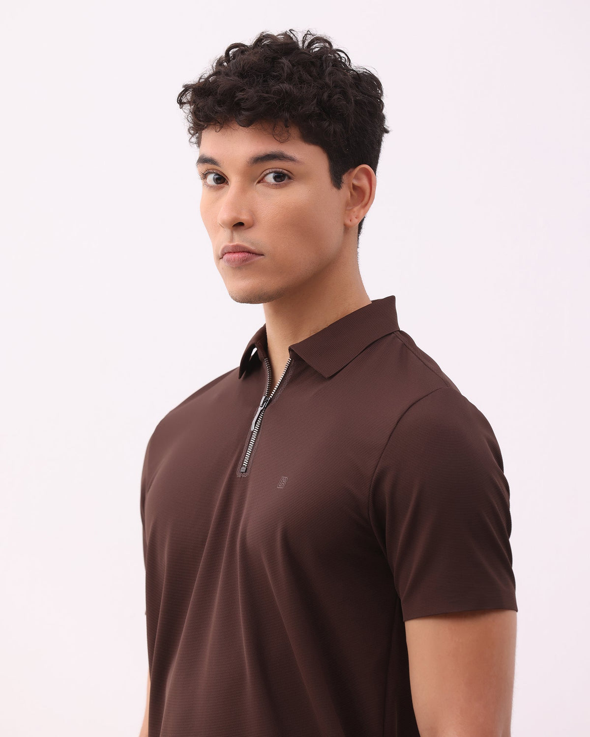 Brown Techpro Textured Polo - Hanu