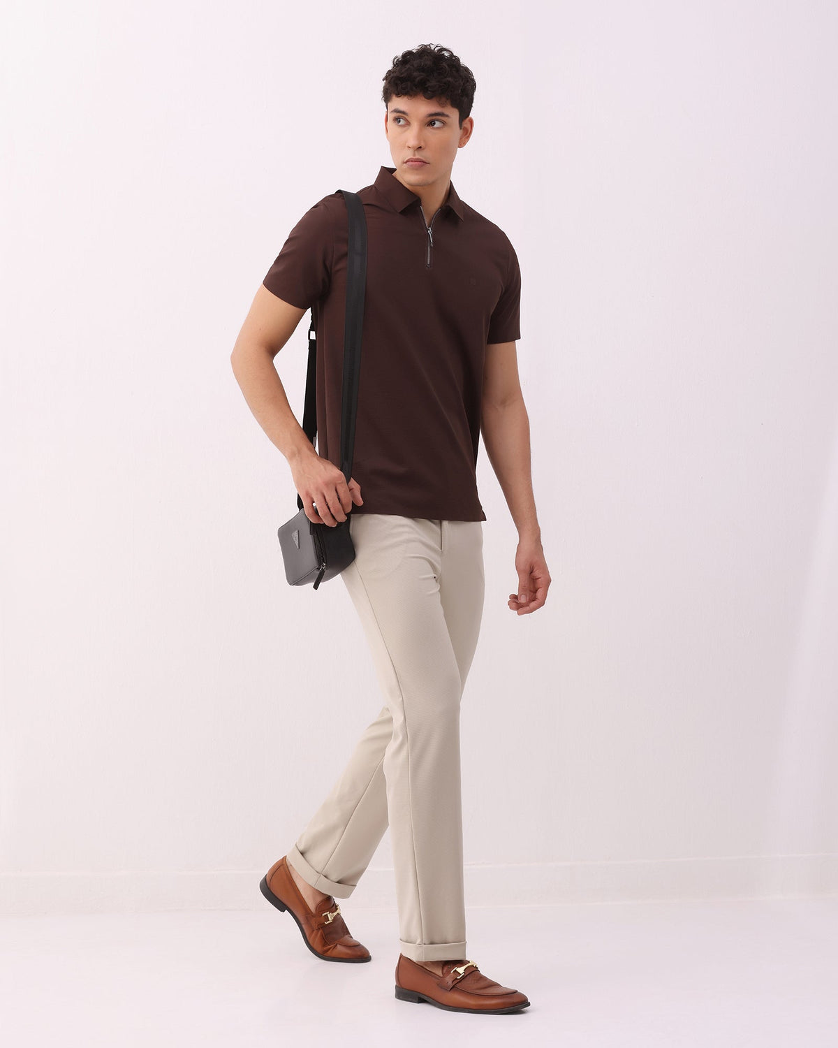 Brown Techpro Textured Polo - Hanu