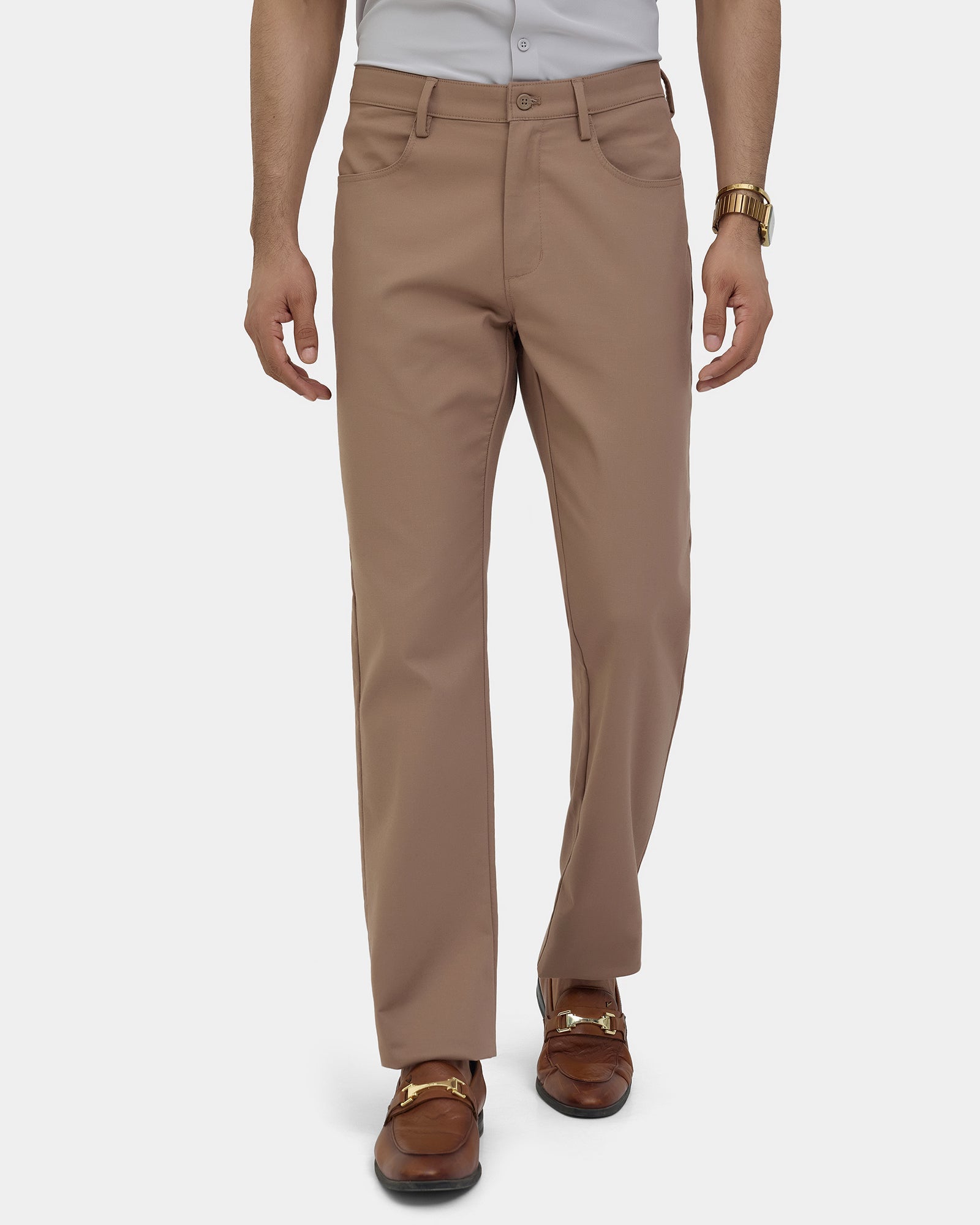Brown TechPro Textured Khakis - Kora