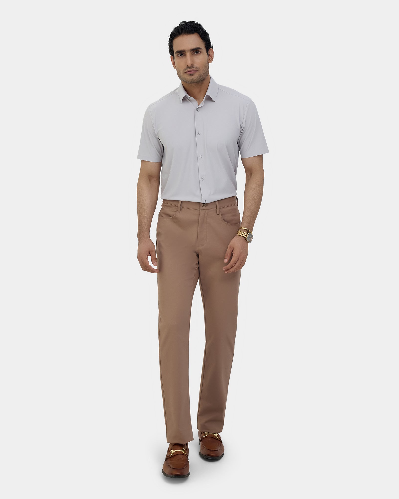 Brown TechPro Textured Khakis - Kora