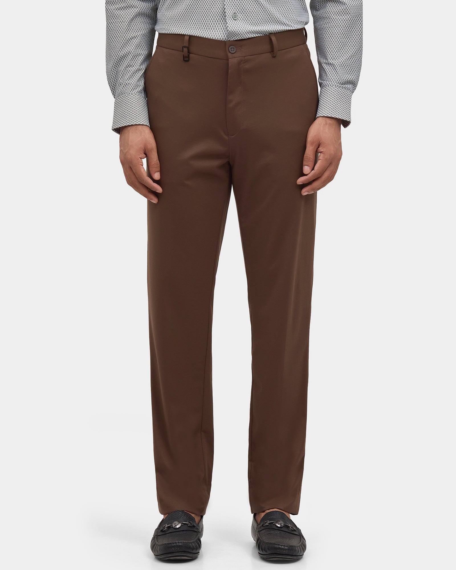 Brown TechPro Textured Trouser - Valex