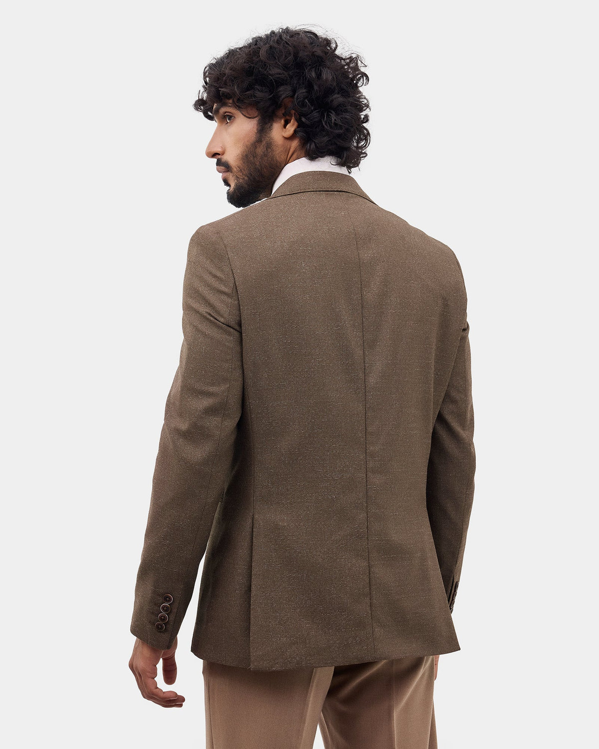 Brown Textured Blazer - Rylan