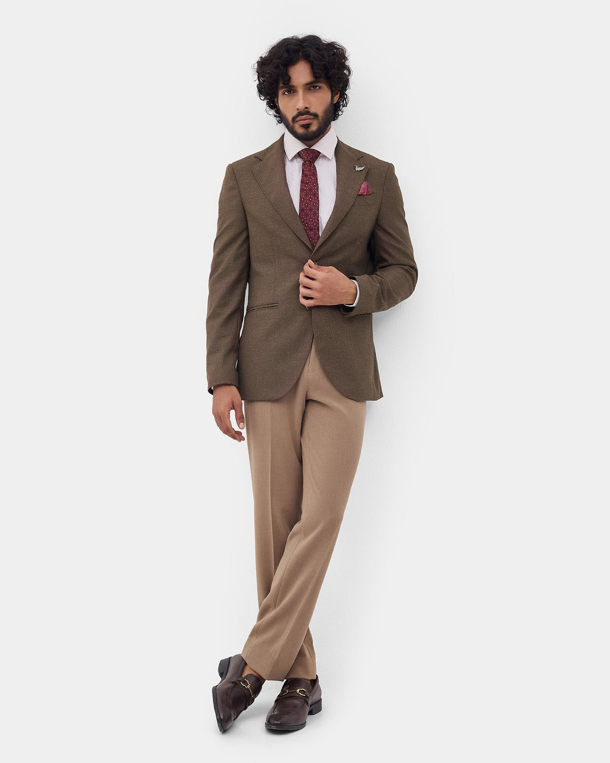 Brown Textured Blazer - Rylan