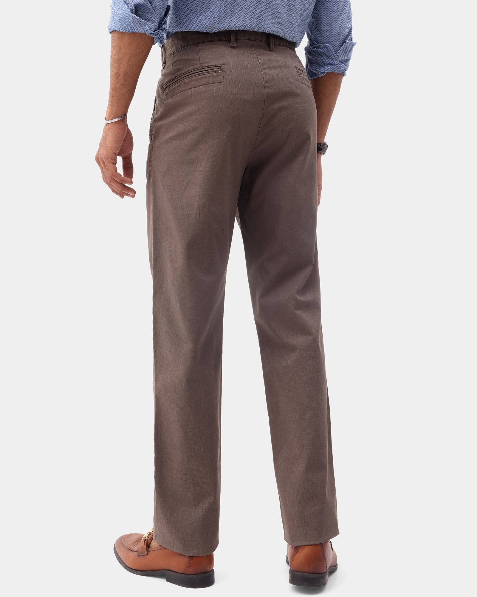 Brown Textured Khakis - Kary