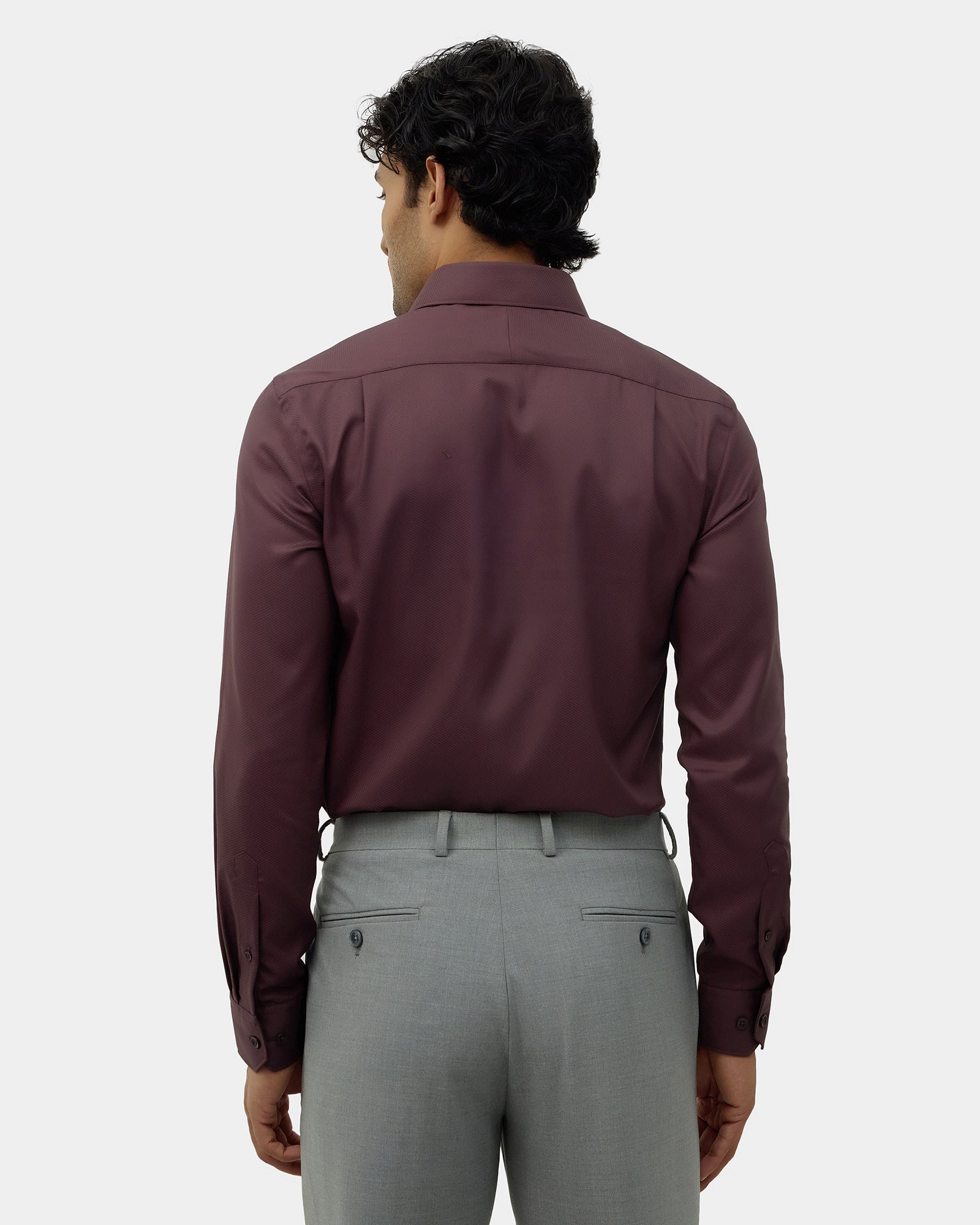 Brown Unwrinkle Textured Shirt - P31