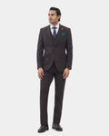 Brown Three Piece Luxe Check Suit - Xenius