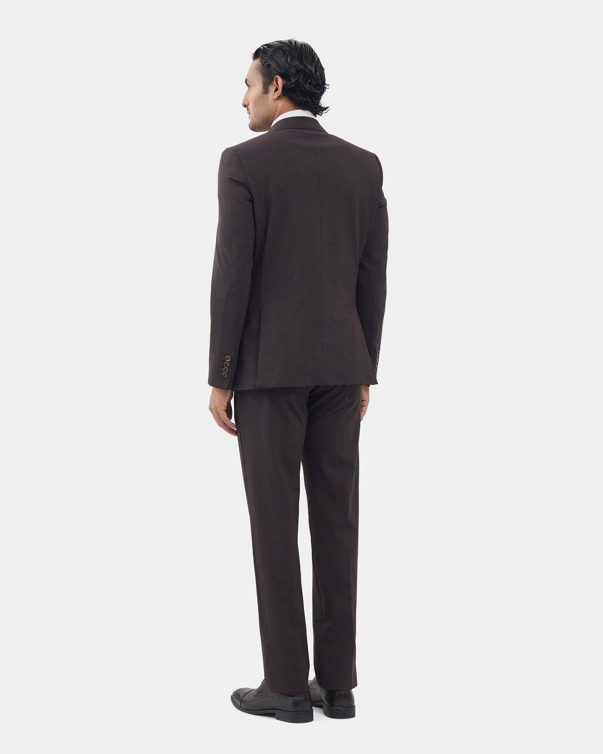 Brown Three Piece Luxe Check Suit - Xenius
