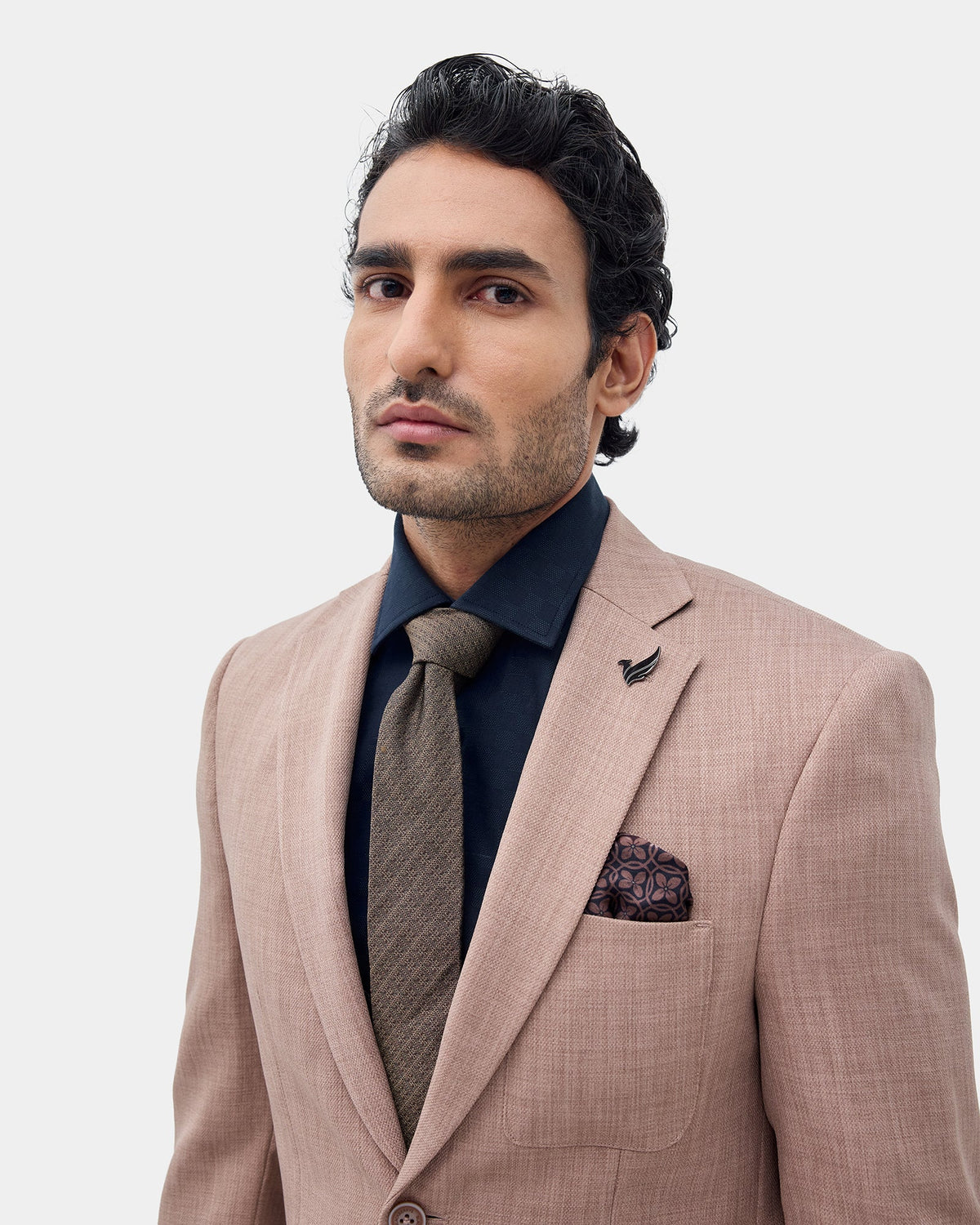 Brown Two Piece Textured Suit - Baxley