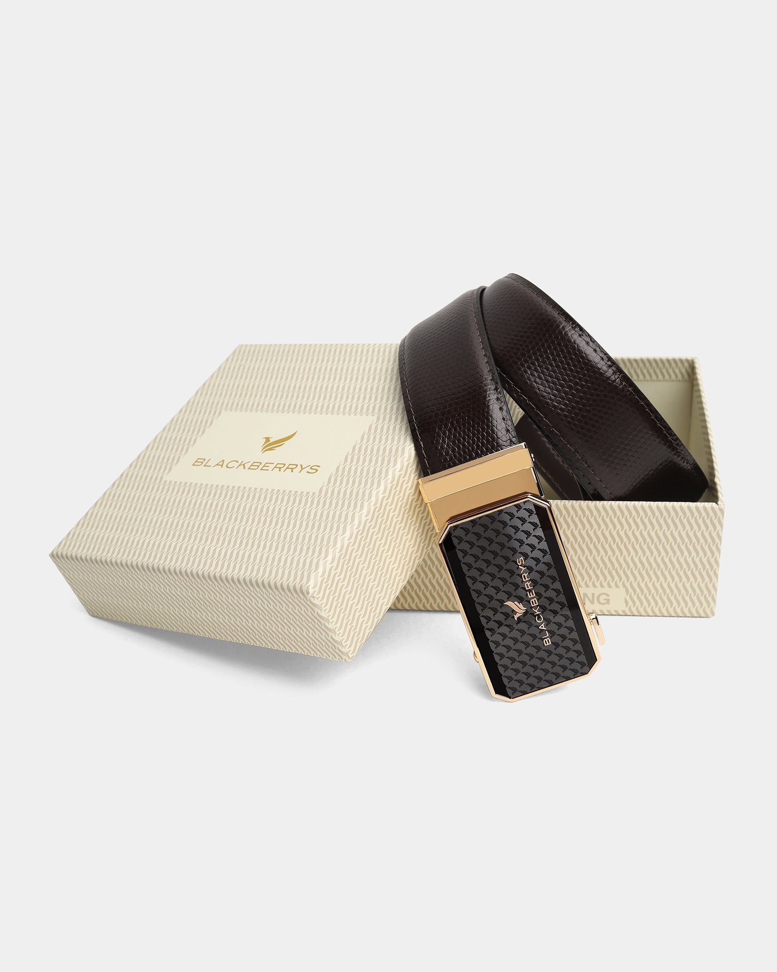 Leather Brown Textured Belt - Weynn