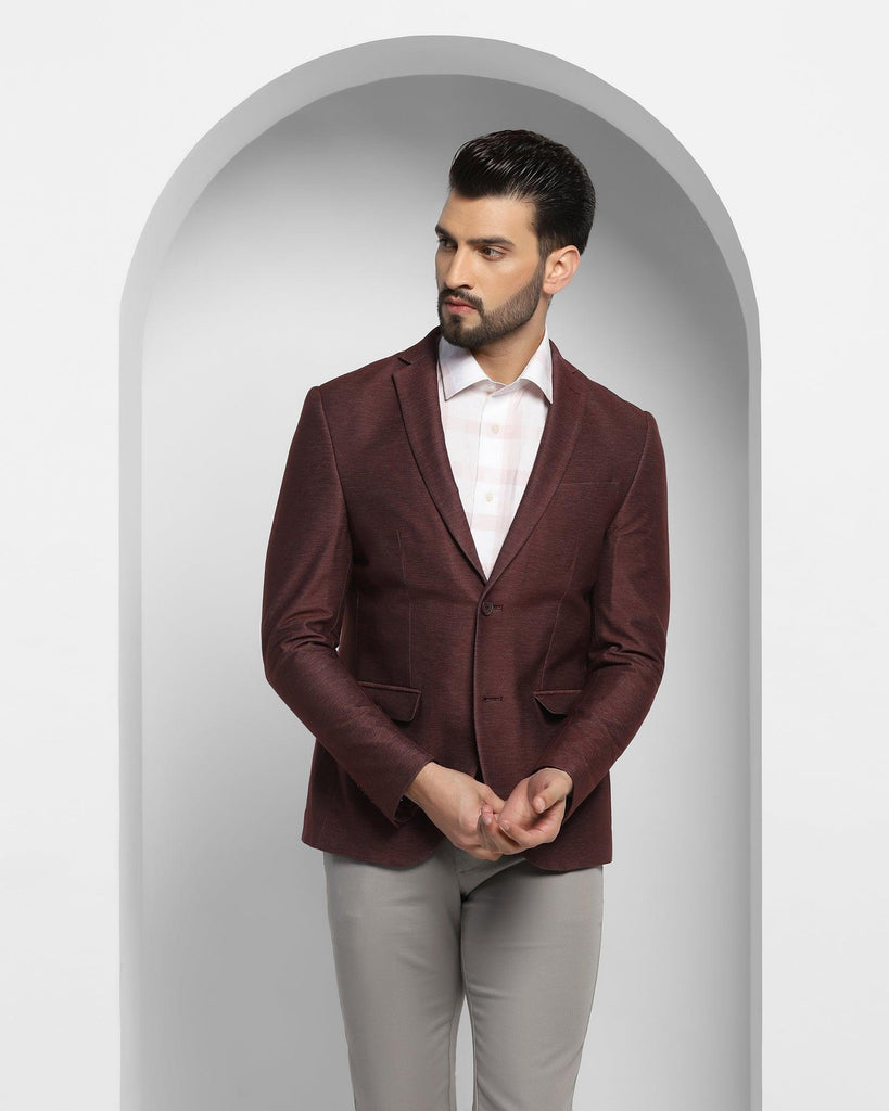 Casual Wine Solid Blazer - Alvaro