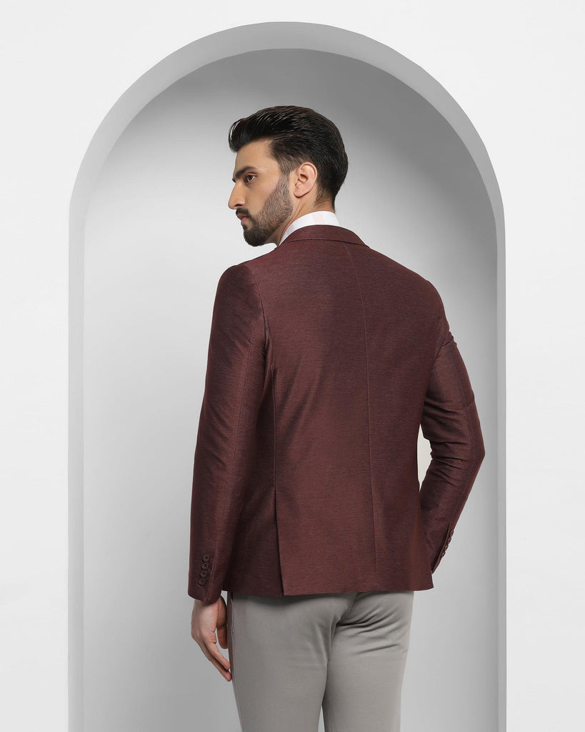 Casual Wine Solid Blazer - Alvaro