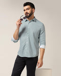 Casual Green Printed Shirt - Silver