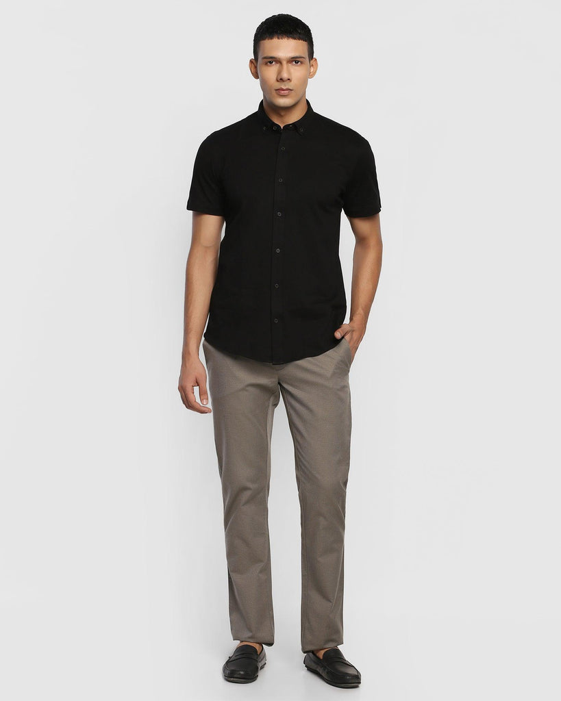 Formal Half Sleeve Black Solid Shirt - Pareto