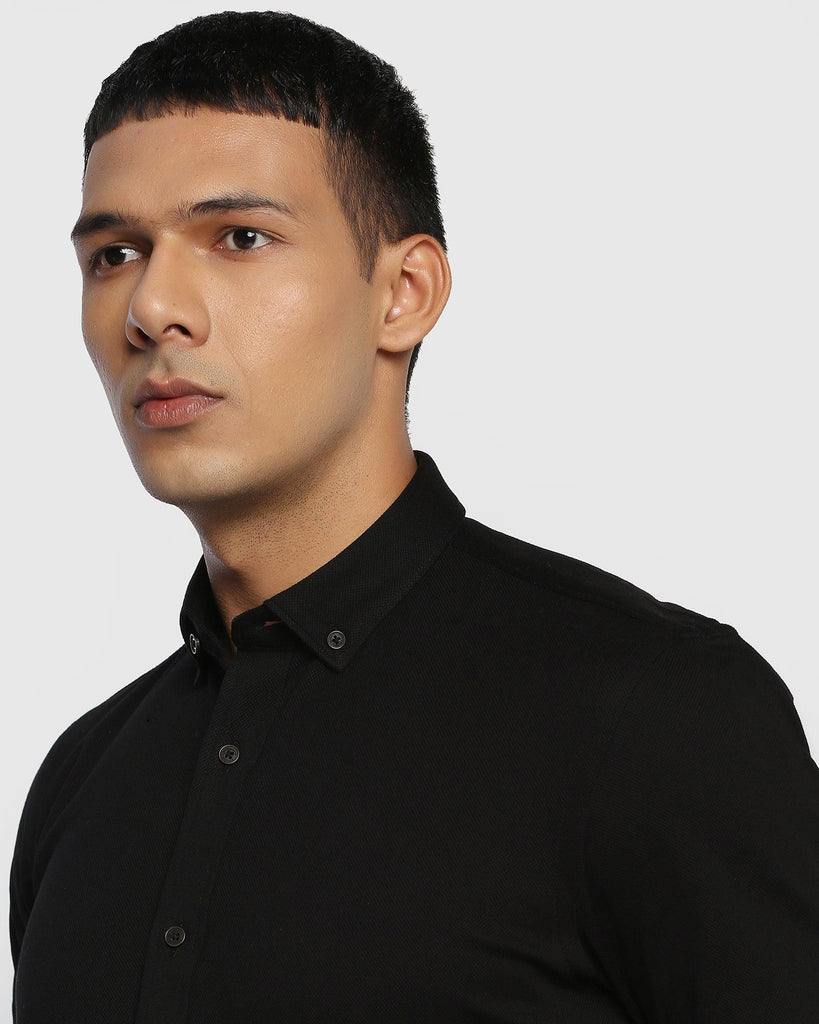 Formal Half Sleeve Black Solid Shirt - Pareto