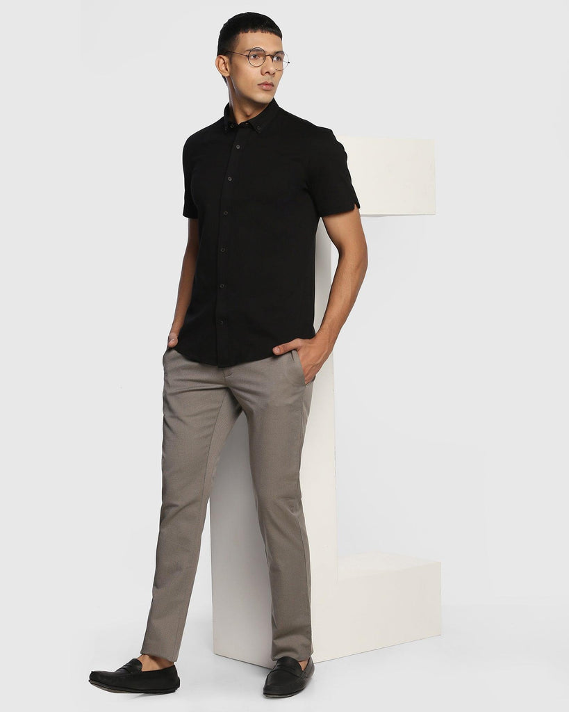 Formal Half Sleeve Black Solid Shirt - Pareto