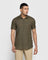 Linen Formal Half Sleeve Olive Solid Shirt - Bowen
