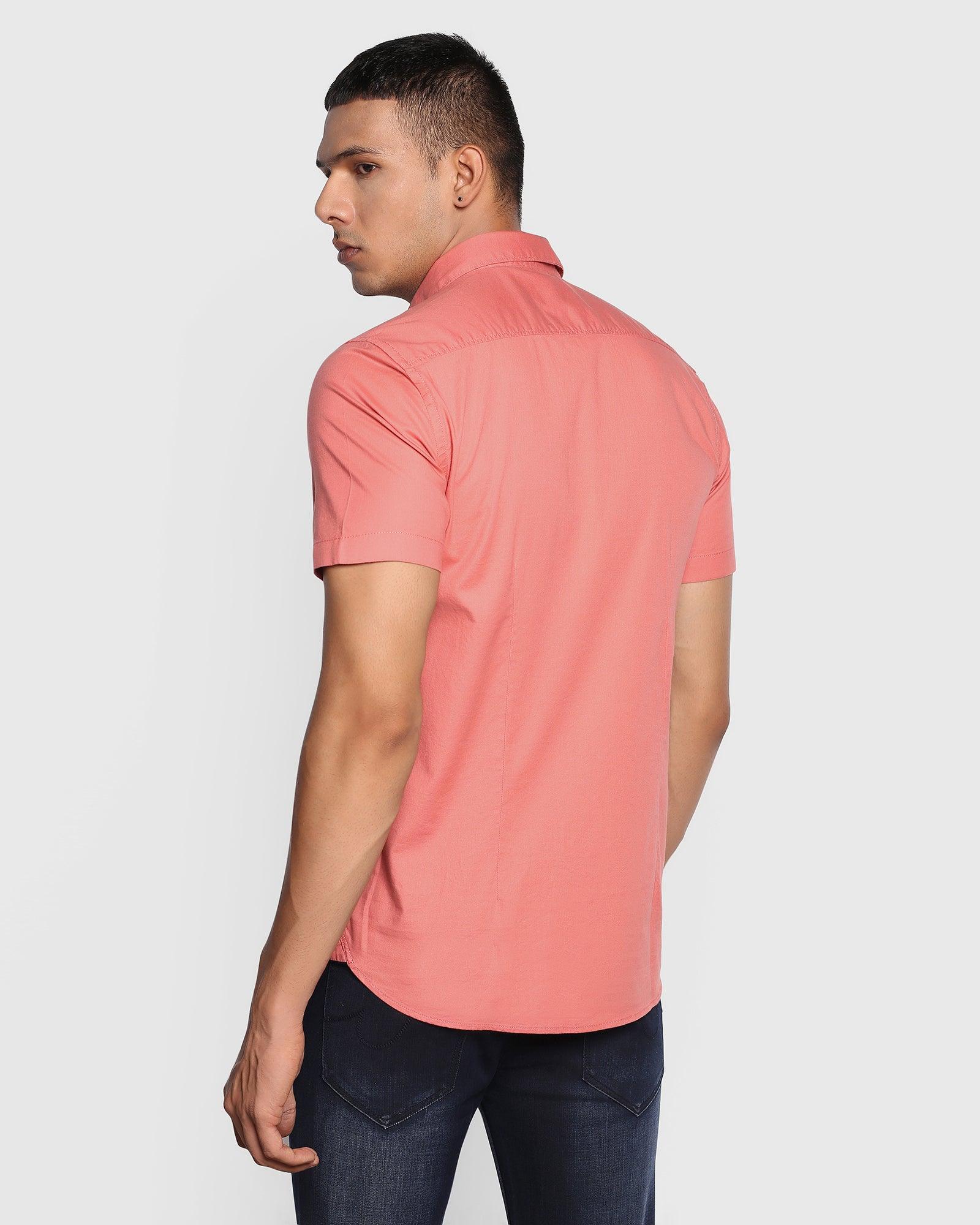 Formal Half Sleeve Pink Solid Shirt - Scott
