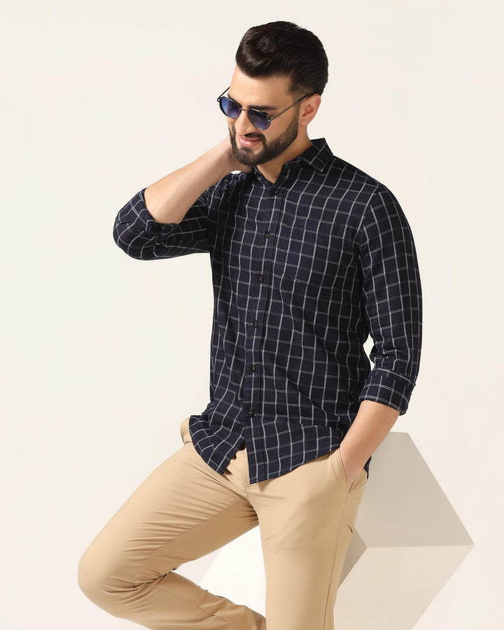 Casual Indigo Check Shirt - Max