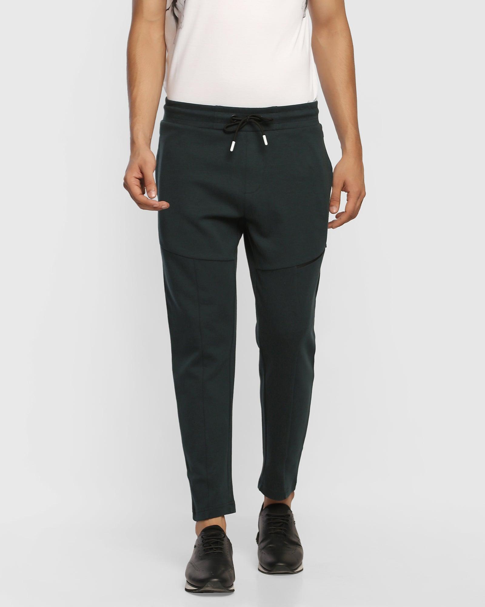 Casual Forest Green Solid Jogger - Herem