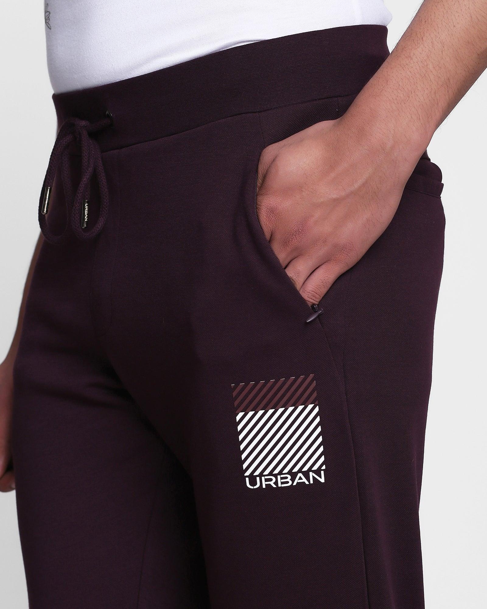 Casual Wine Solid Jogger - Marcus