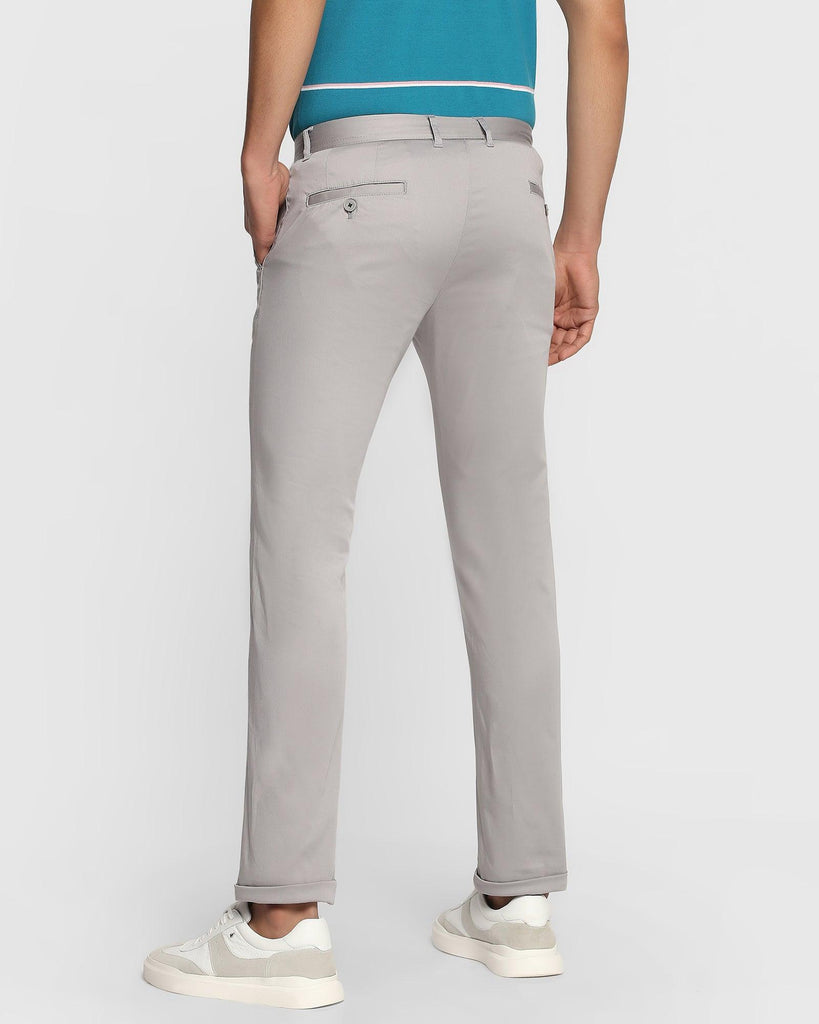 Slim Fit B-91 Casual Ash Grey Solid Khakis - Clark