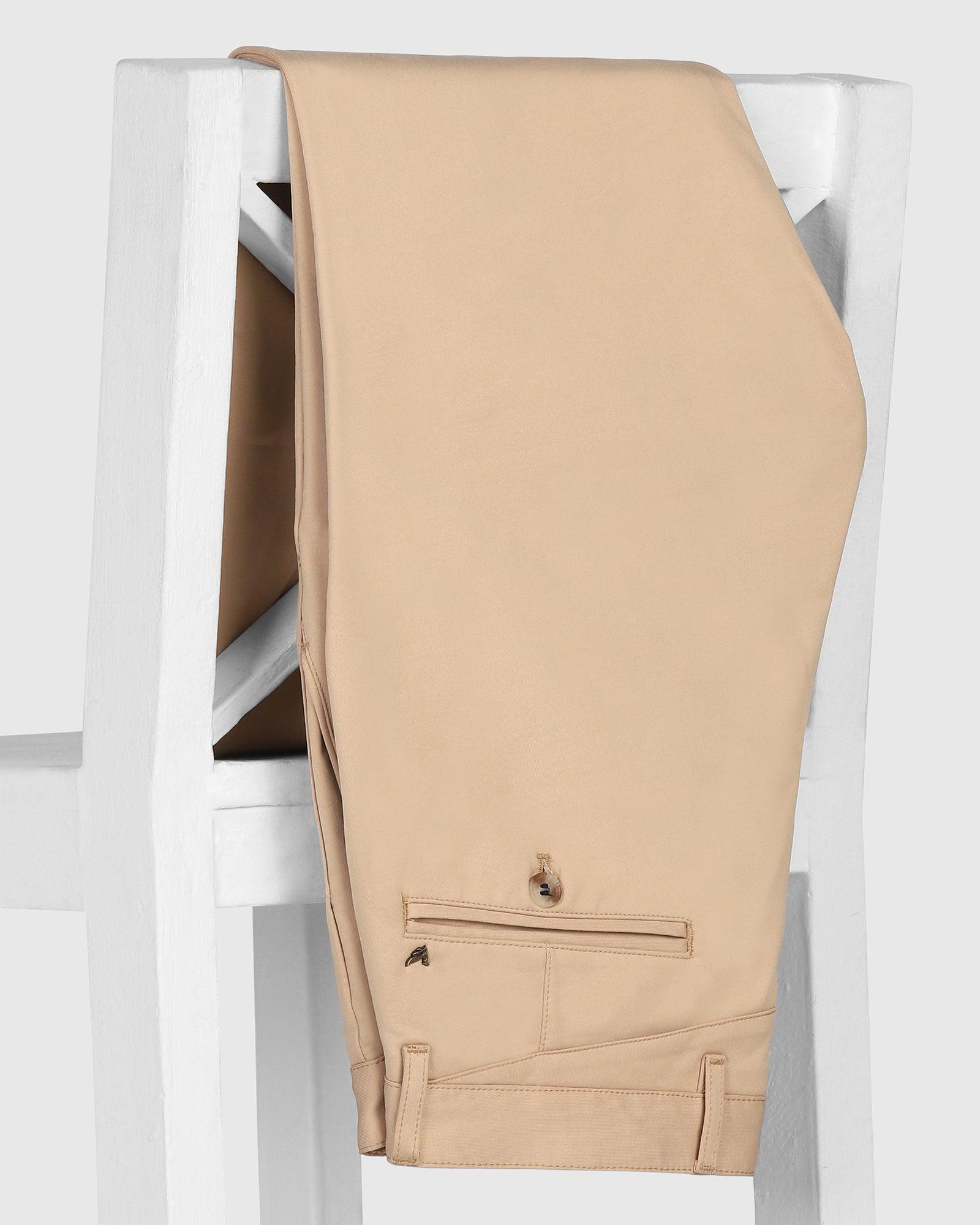 Slim Fit B-91 Casual Beige Solid Khakis - Hector
