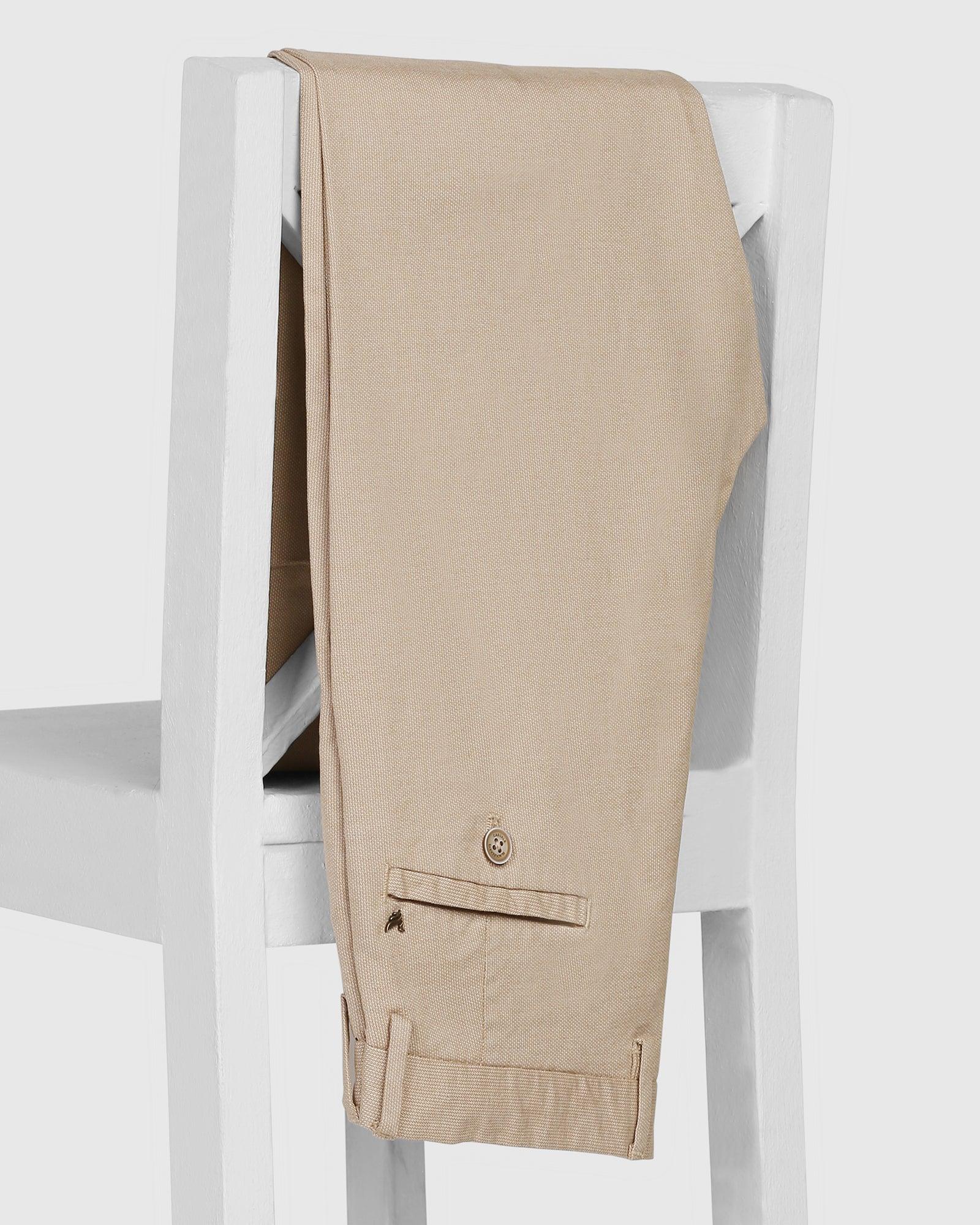 Slim Fit B-91 Casual Beige Solid Khakis - Jean
