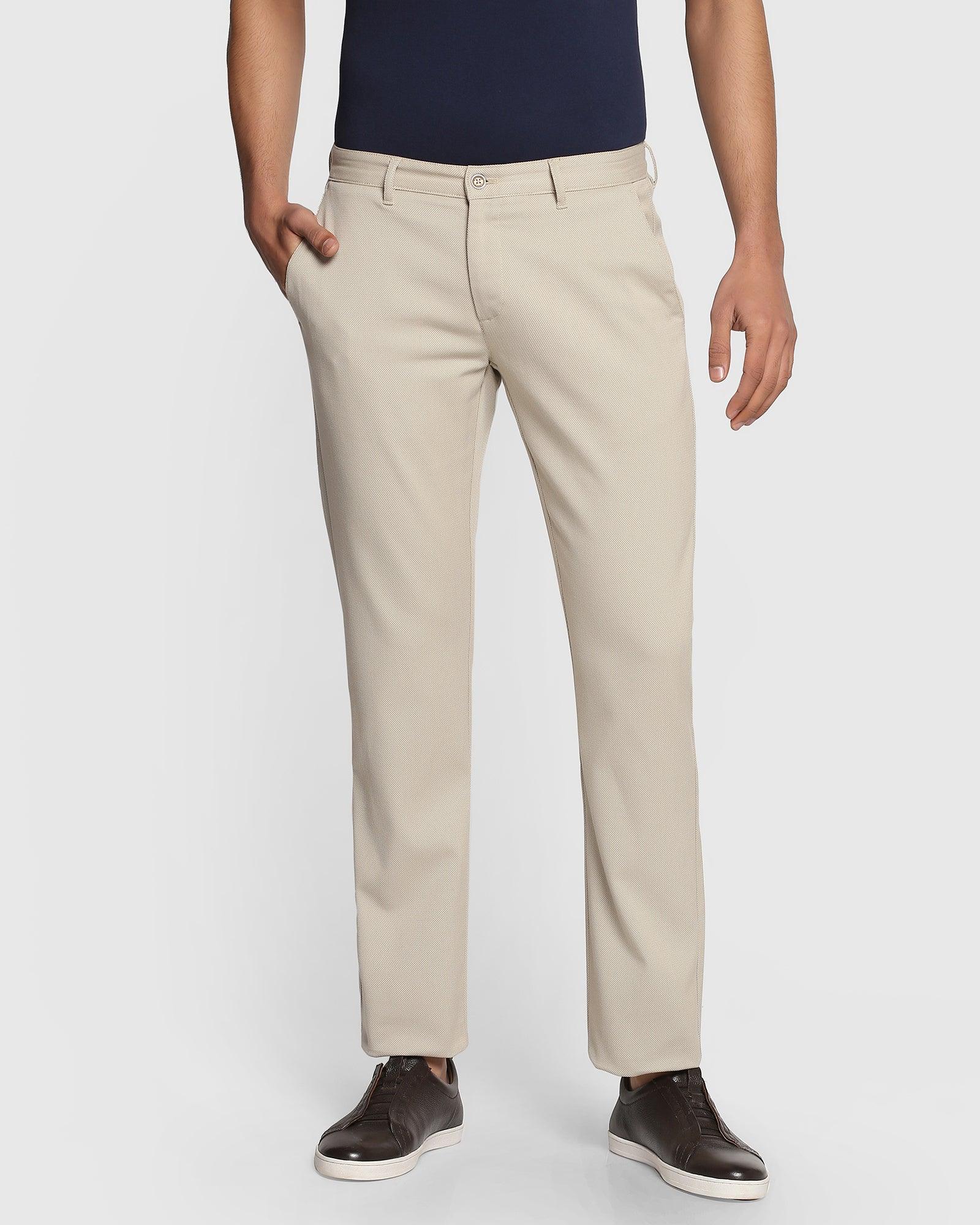 Solid Casual Khakis In Beige B-95 (Cratis) - Blackberrys