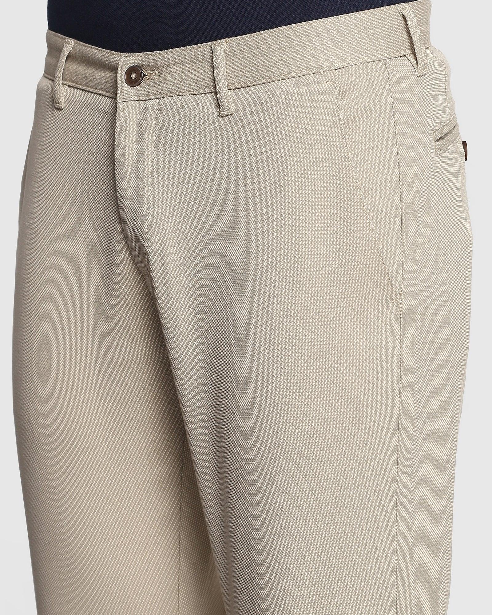 Solid Casual Khakis In Beige B-95 (Cratis) - Blackberrys