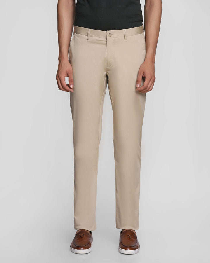 Slim Comfort B-95 Casual Beige Solid Khakis - Mark