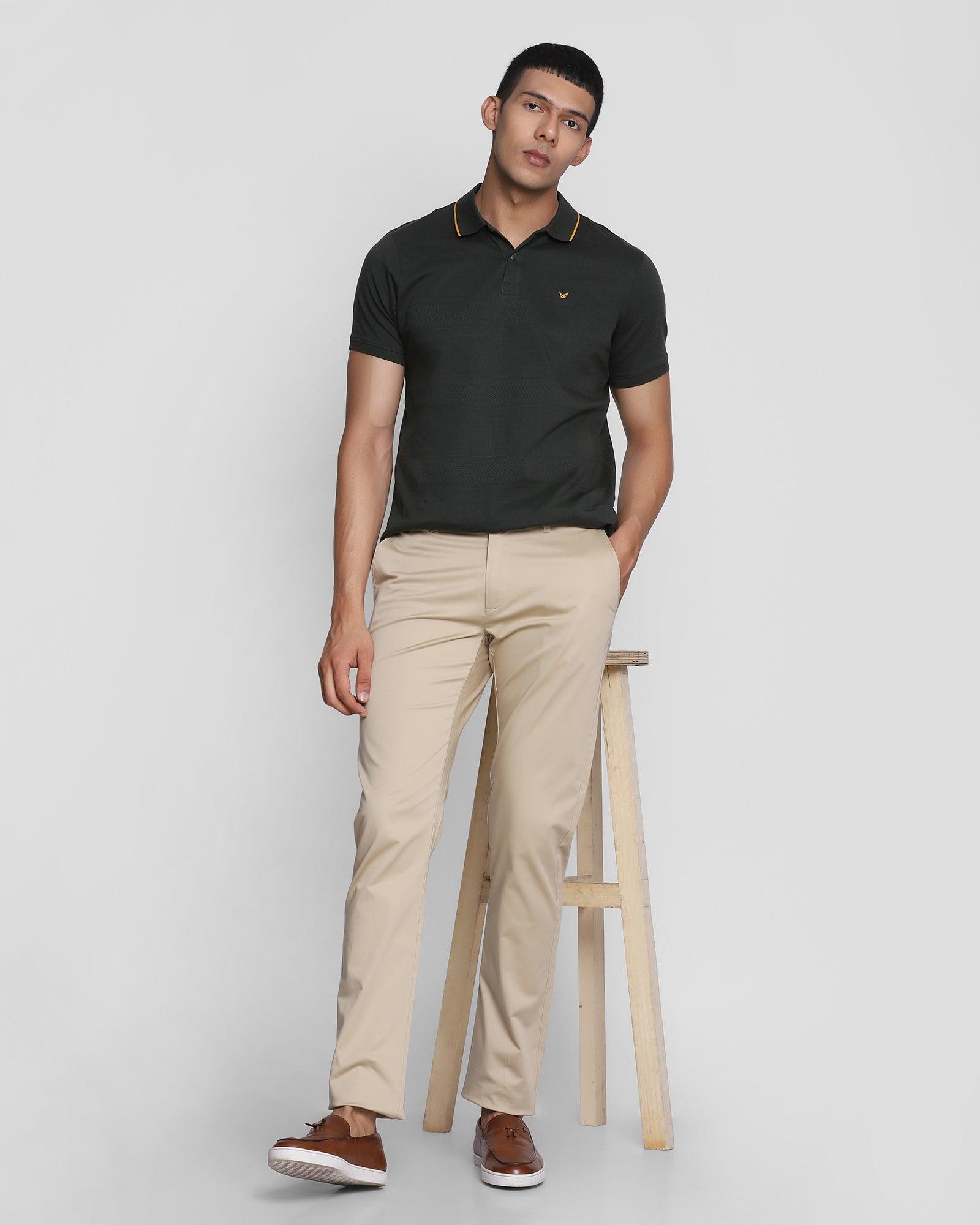 Solid Casual Khakis In Beige B-95 (Mark) - Blackberrys