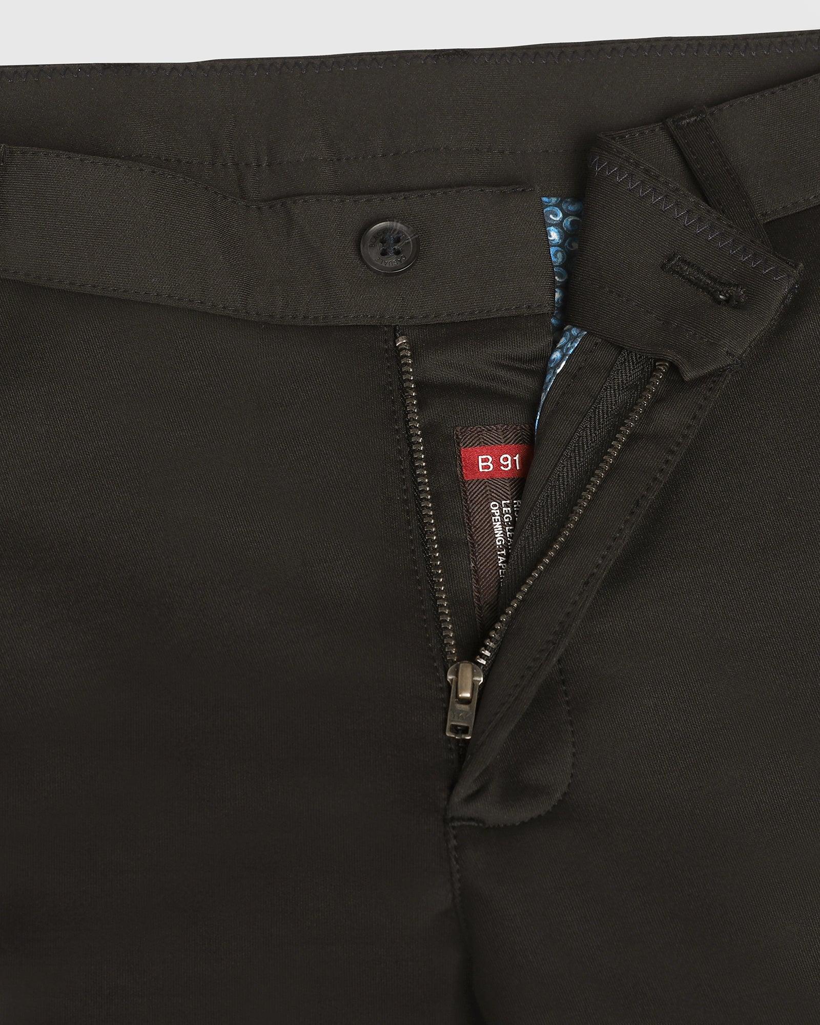 Slim Fit B-91 Casual Black Solid Khakis - Hector