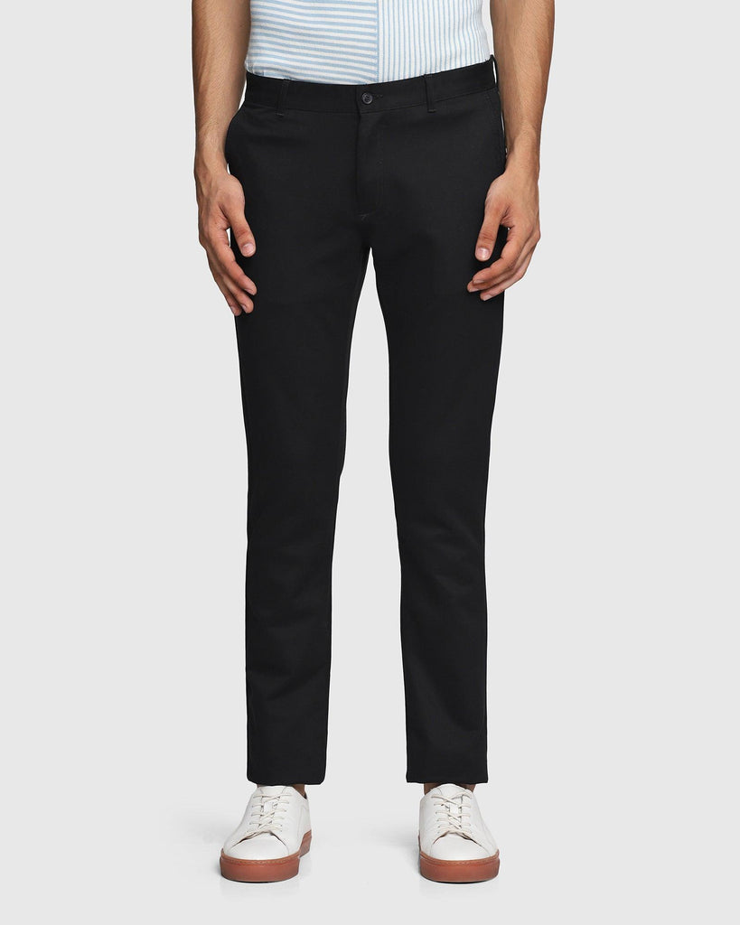 Slim Comfort B-95 Casual Black Solid Khakis - Clate