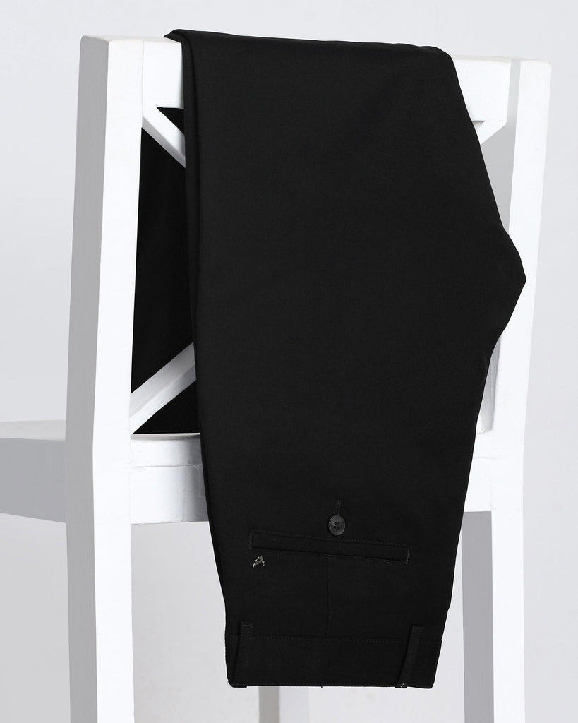 Slim Comfort B-95 Casual Black Solid Khakis - Clate