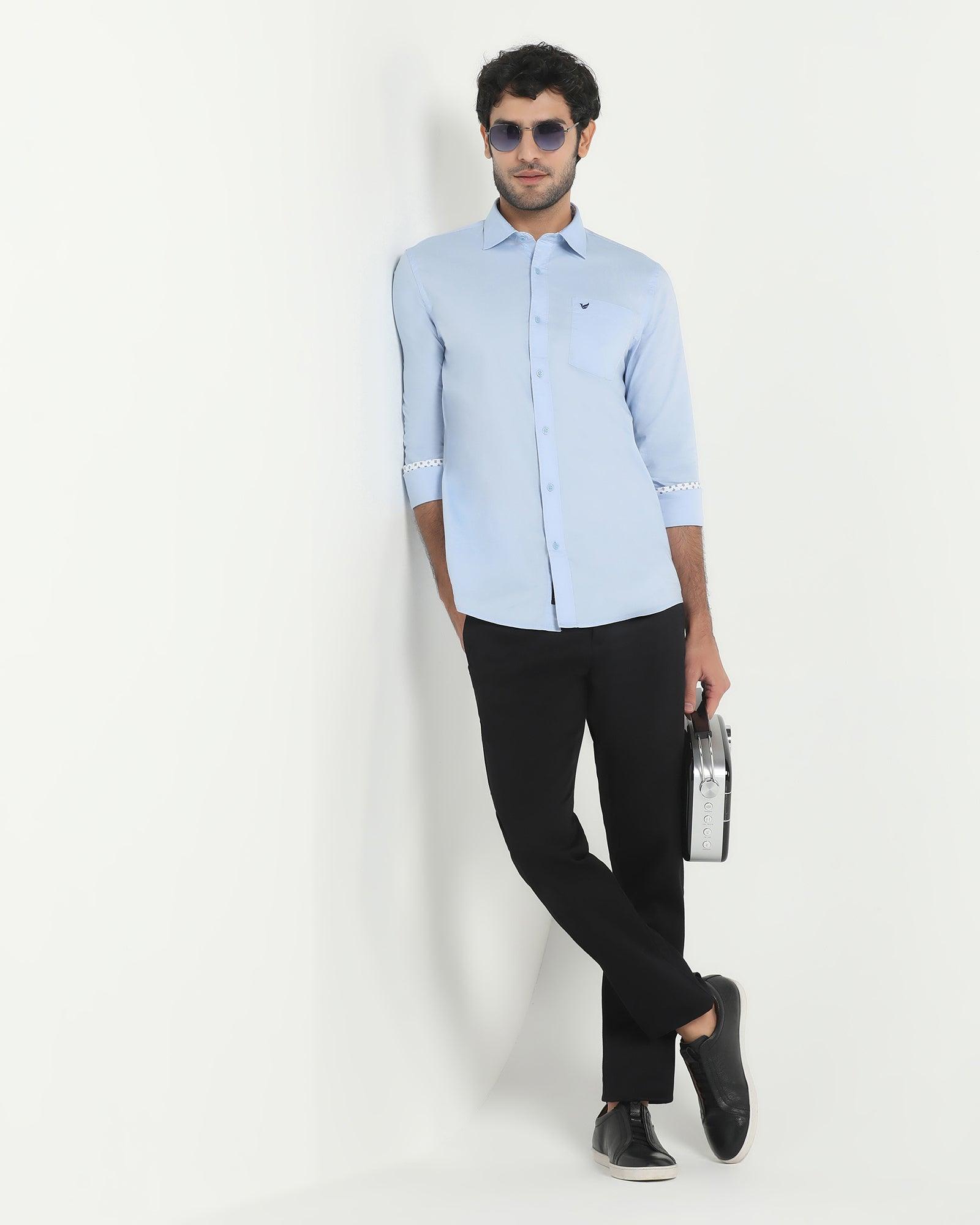 Must Haves Slim Comfort B-95 Casual Black Solid Khakis - Kimon