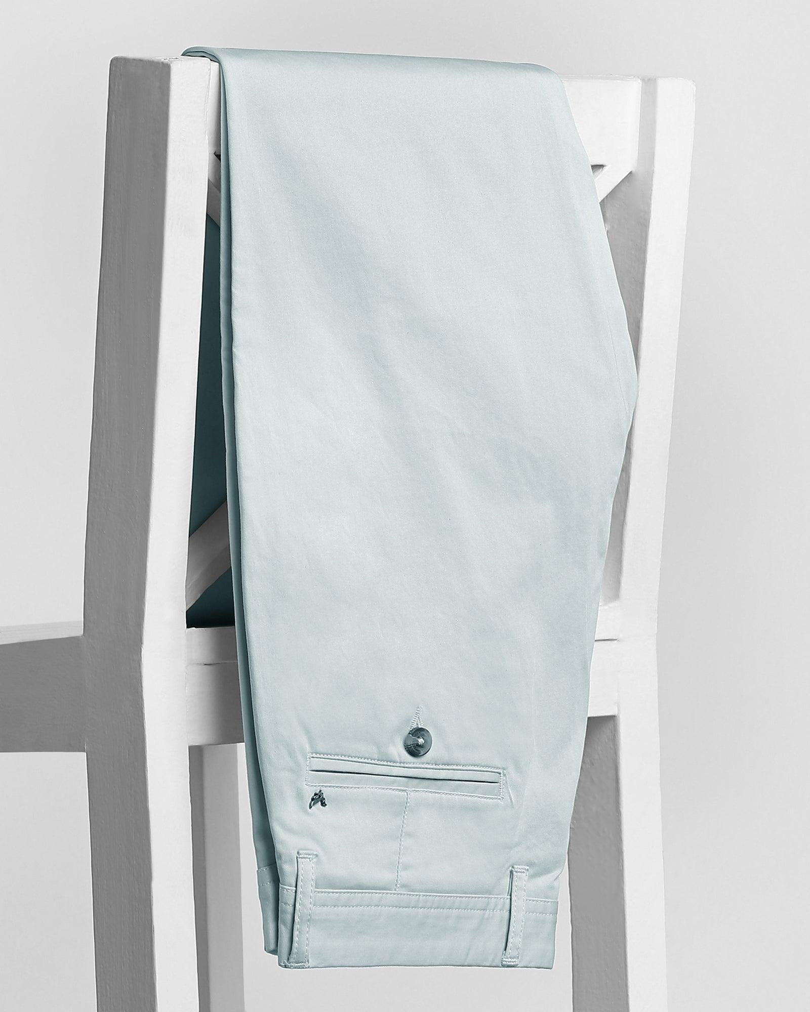 Slim Comfort B-95 Casual Ice Blue Solid Khakis - Mark