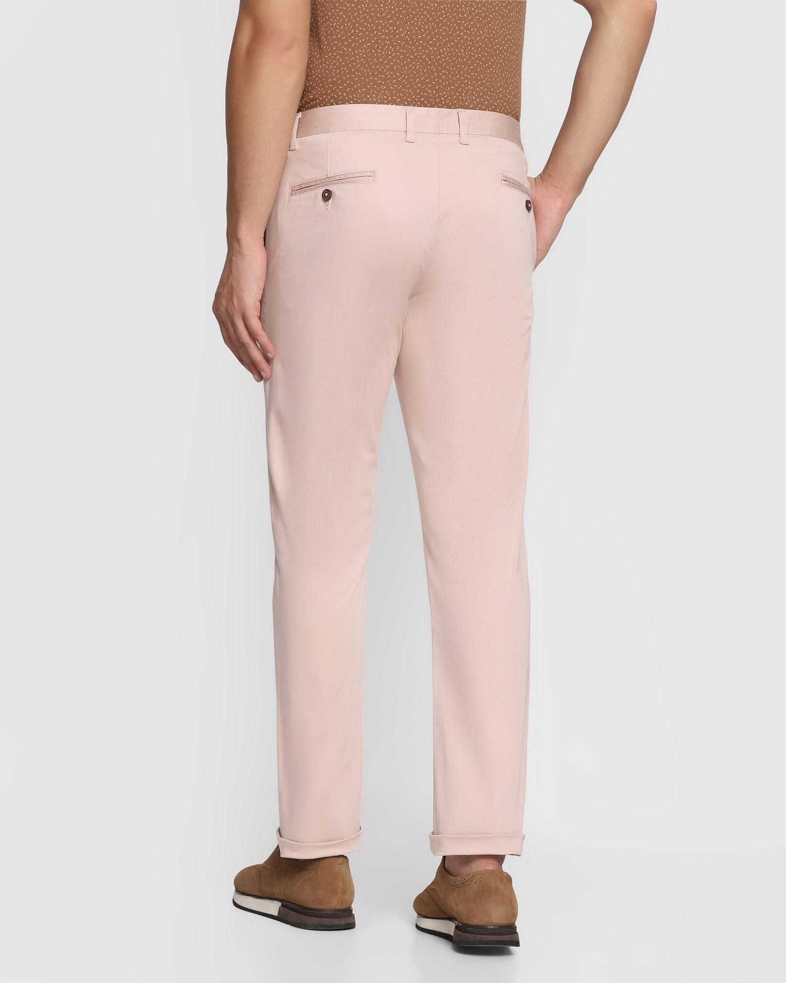 Slim Comfort B-95 Casual Light Pink Solid Khakis - Mark