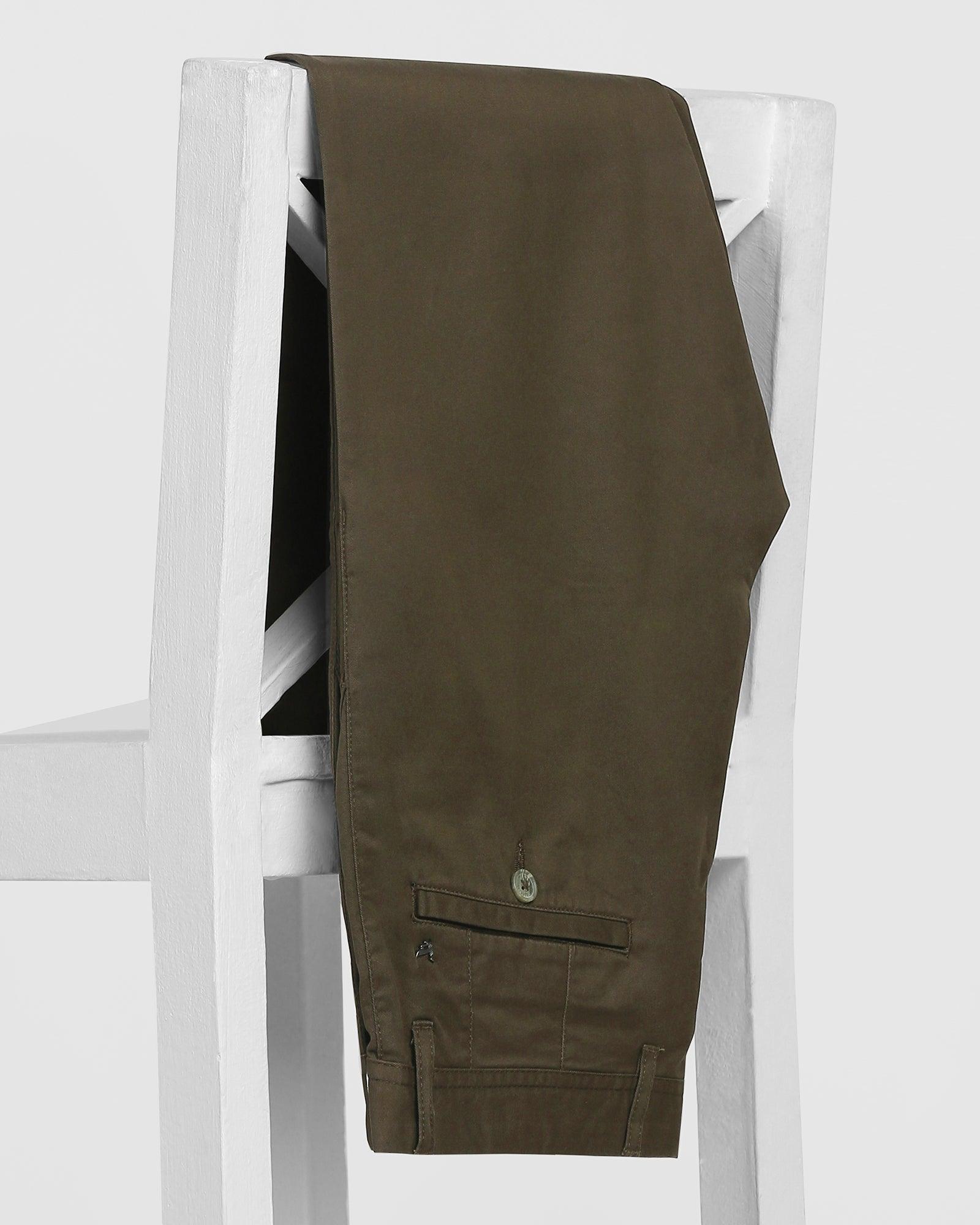 Solid Casual Khakis In Olive B-91 (Lab) - Blackberrys