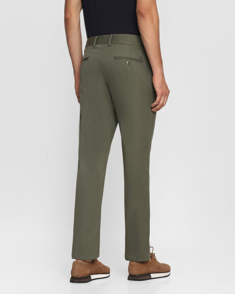 Slim Comfort B-95 Casual Olive Solid Khakis - Cloud