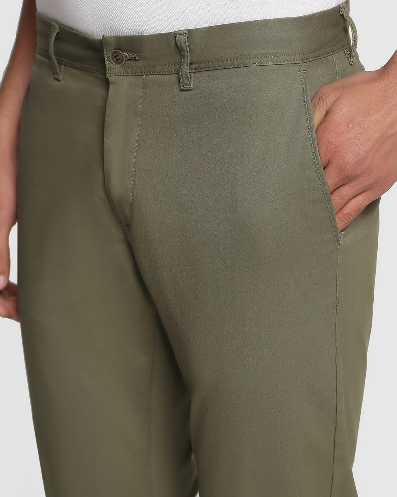 Slim Comfort B-95 Casual Olive Solid Khakis - Tab