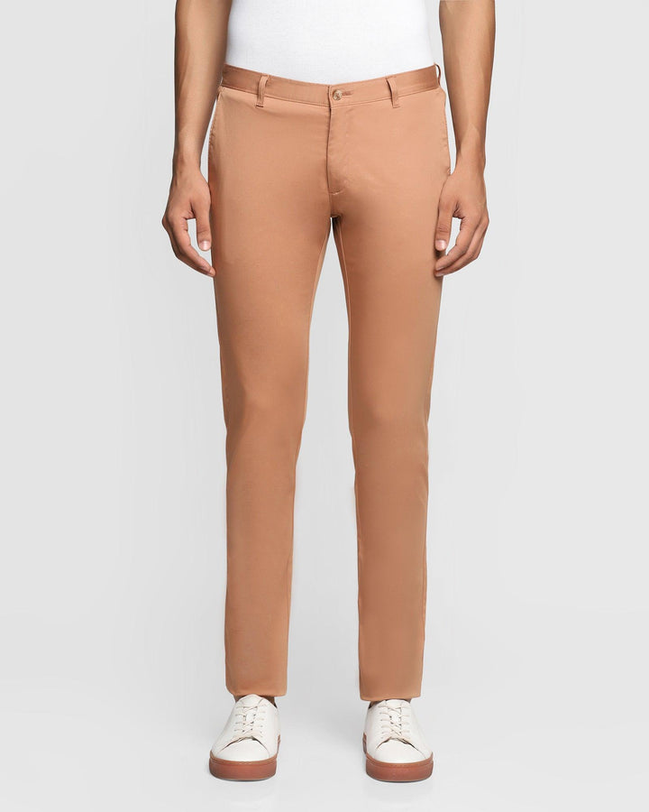 Slim Fit B-91 Casual Peach Solid Khakis - Cultrane