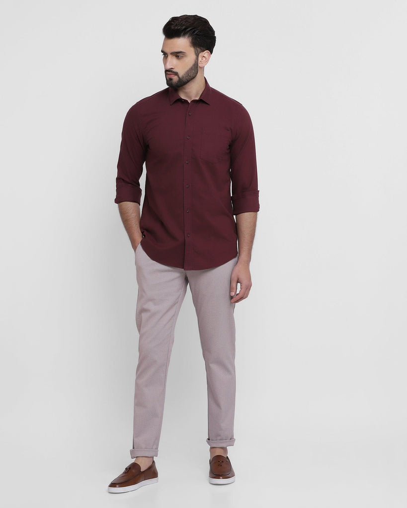 Slim Fit B-91 Casual Pink Solid Khakis - Louis