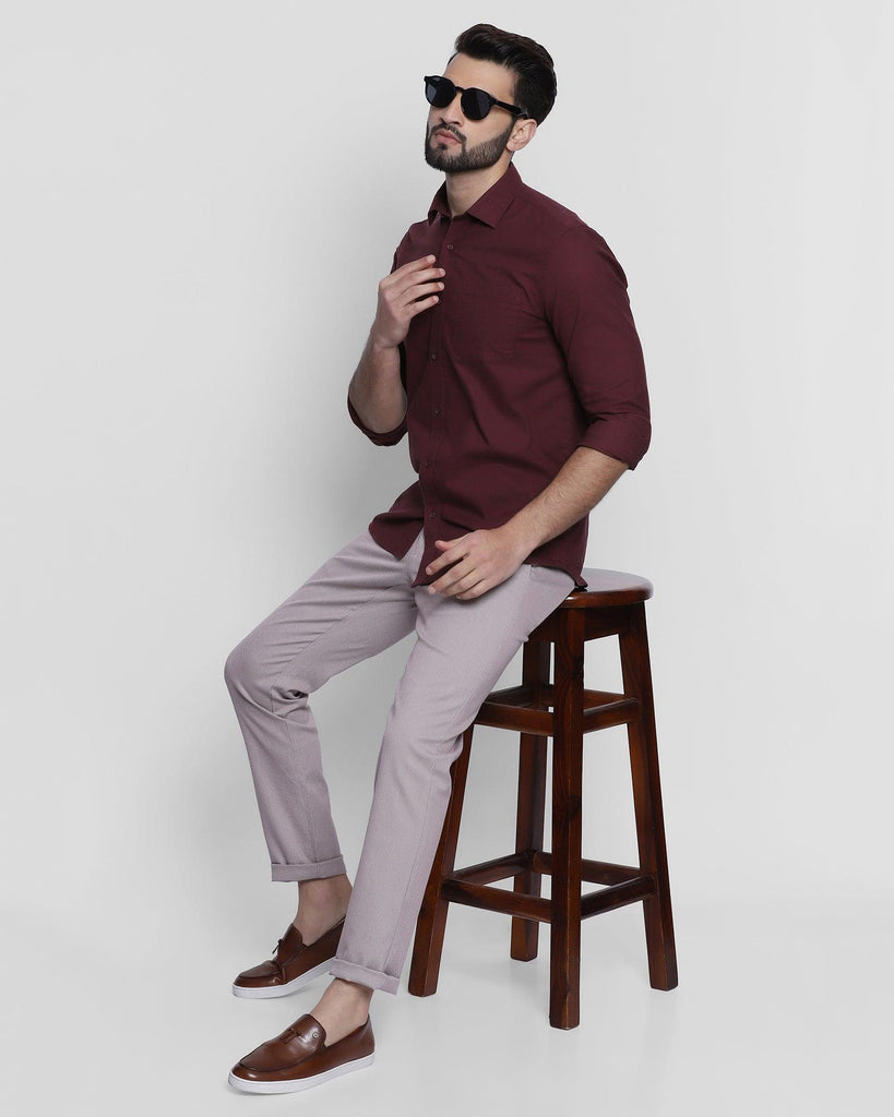 Slim Fit B-91 Casual Pink Solid Khakis - Louis