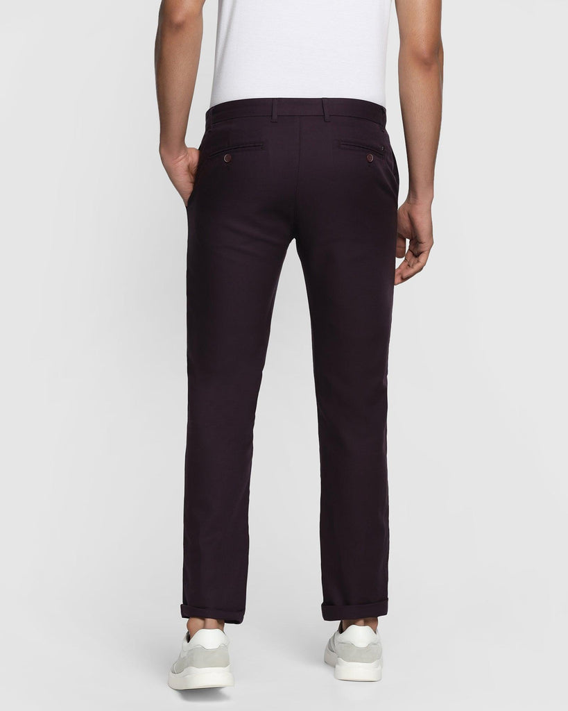 Slim Comfort B-95 Casual Wine Solid Khakis - Supima