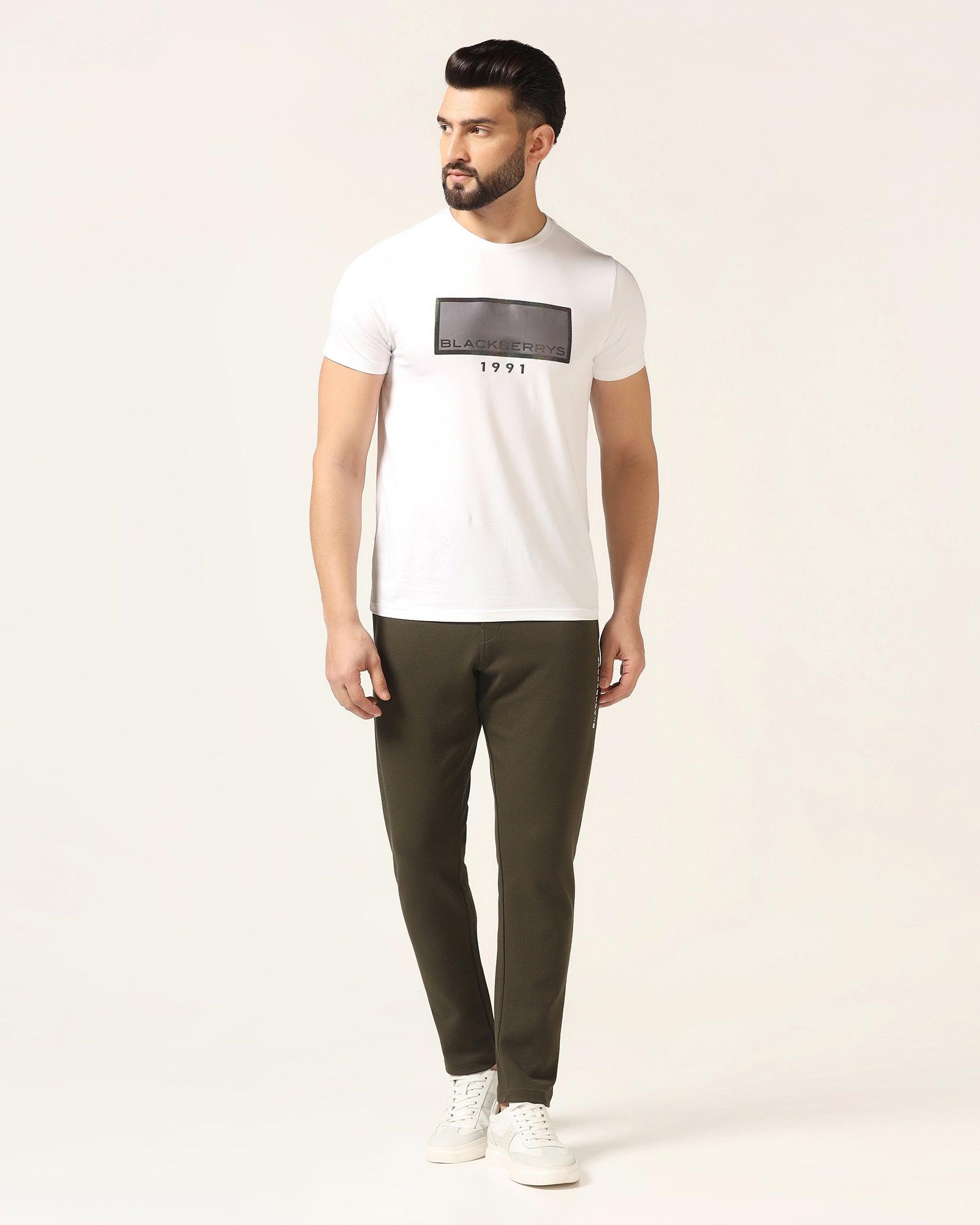 Casual Olive Solid Jogger - Ethan