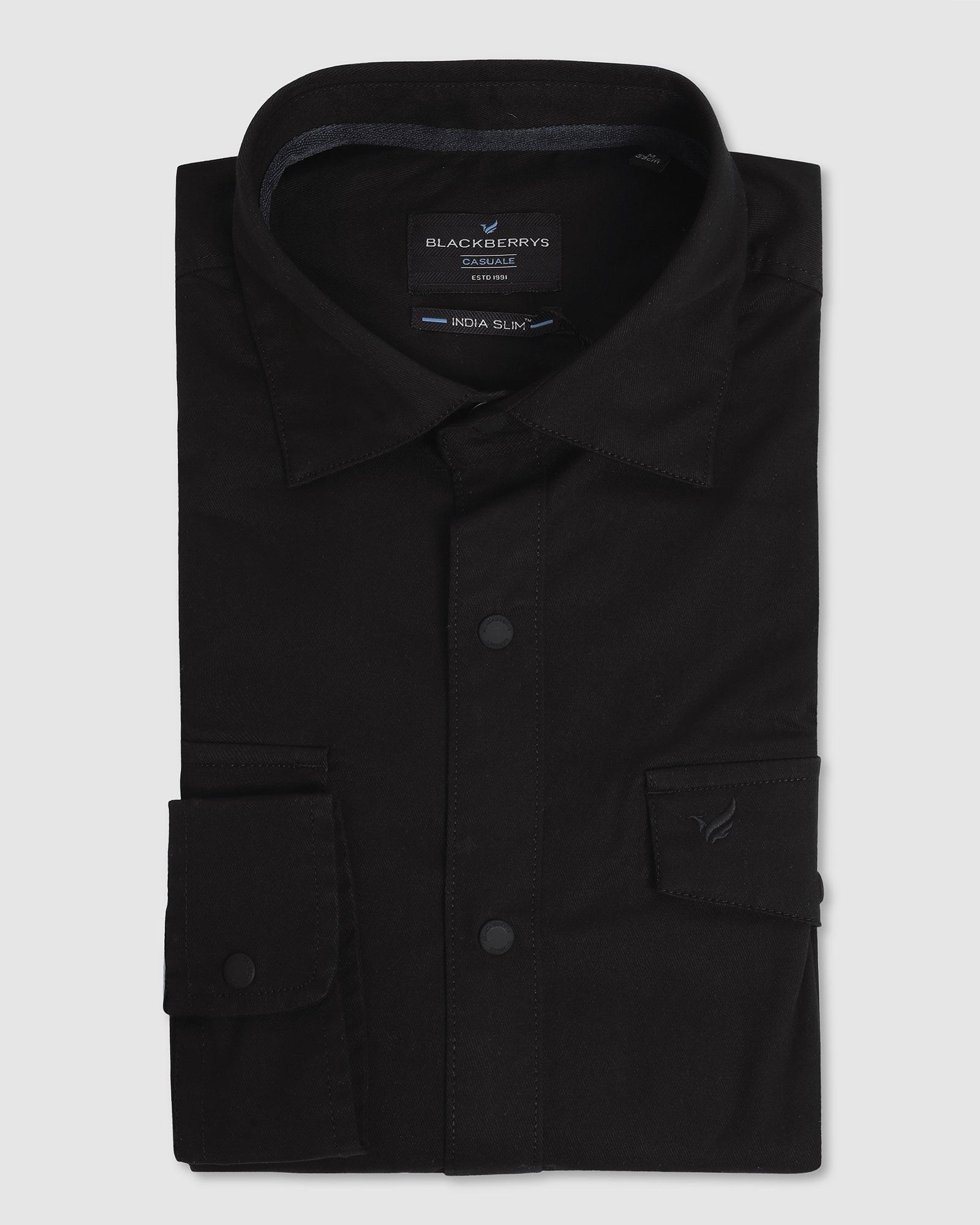 Casual Black Solid Shirt - Beckham
