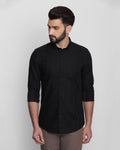 Solid Casual Shirt In Black (Davis) - Blackberrys